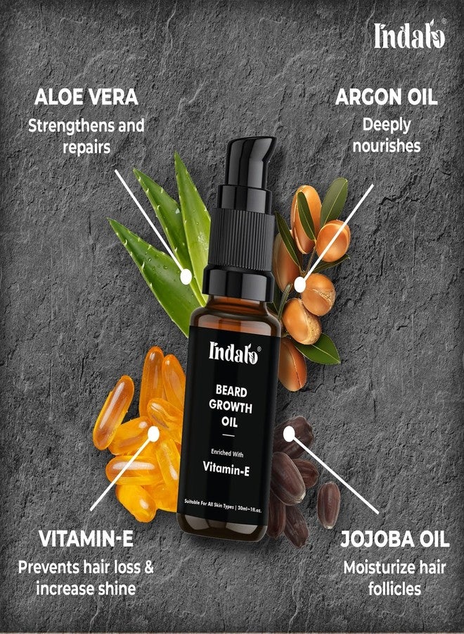 Indalo Beard Growth Oil - 30 ml | Vitamin E, Jojoba & Aloe Vera Enriched | Softens, Moisturizes & Promotes Growth | No Harmful Chemicals - Image 5